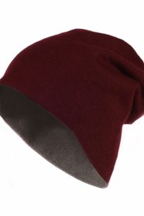 alt="czapka kaszmirowa bordowa dwustronna"
