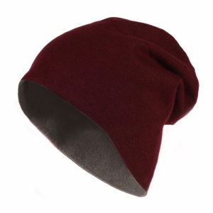 alt="czapka kaszmirowa bordowa dwustronna"