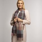 szalik kaszmirowy bordowy damski, ciepły i stylowy 30x170cm.