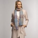 szalik kaszmirowy niebieski damski, ciepły i stylowy 30x170cm.