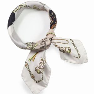 Mała apaszka włoska jedwabna 65x65 Marina D'Este do eleganckich stylizacji.