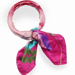 Mała apaszka jedwabna fuksja Laura Biagiotti 65x65.