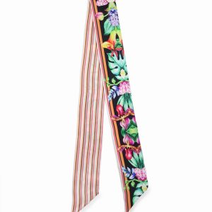 czarny szalik włoski jedwabny twilly 6x105 do stylizacji biznesowych i eleganckich