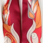 Elegancki szalik jedwabny twilly włoski 6x105 w kolorze czerwonym