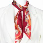 Elegancki szalik jedwabny twilly włoski 6x105 w kolorze czerwonym