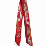 Elegancki szalik jedwabny twilly włoski 6x105 w kolorze czerwonym