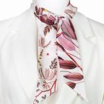 Elegancki szalik jedwabny twilly włoski 6x105 w kolorze kremowym
