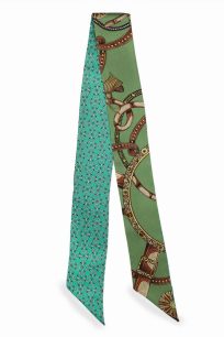 zielony szalik włoski jedwabny twilly 6x105 do stylizacji biznesowych i eleganckich.