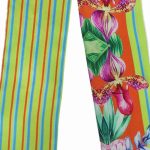 zielony szalik włoski jedwabny twilly 6x105 do stylizacji biznesowych i eleganckich z kwiatowym wzorem