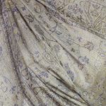 Szal wełniany damski z wełny merynosa z wzorem jamawar w kolorze beżowym 70x200