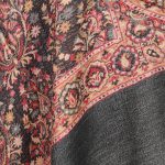 Szal wełniany gruby czarny 70x200 wełna merino do eleganckiego płaszcza
