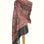 Szal wełniany gruby czarny 70x200 wełna merino do eleganckiego płaszcza