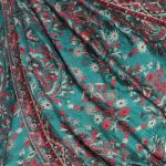 Szal wełniany ciepły morska zieleń 70x200 wełna merino do płaszcza