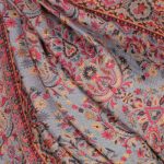 Wełniany szal dwustronny gruby z wełny merynosa wzór jamawar 70x200 do płaszcza