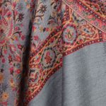 Wełniany szal dwustronny gruby z wełny merynosa wzór jamawar 70x200 do płaszcza