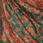 Szal wełniany gruby zielony 70x200 wełna merino do eleganckiego płaszcza