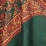 Szal wełniany gruby zielony 70x200 wełna merino do eleganckiego płaszcza