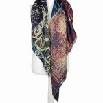 Elegancka chusta z kaszmiru premium z nowoczesnym wzorem 110x110