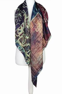 Elegancka chusta z kaszmiru premium z nowoczesnym wzorem 110x110