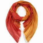 Stylowy szal kaszmirowy czerwony cieniowany 100% kaszmir 70x200 do sukienki