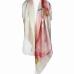 Elegancki szal kaszmirowy chusta z jedwabiem kremowy kolor 110x110 do stylizacji wieczorowych