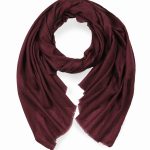 Szal wełniany burgundowy jednokolorowy żakardowy paisley 70x200 do sukienki lub płaszcza