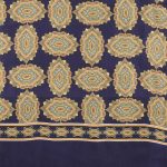 Elegancki włoski szalik męski jedwabny wzór dwustronny w kolorze granatowym z wełnianą podszewką 30x160