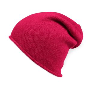 alt="czapka kaszmirowa damska malinowa krasnal slouchy beanie ciepła zimowa"