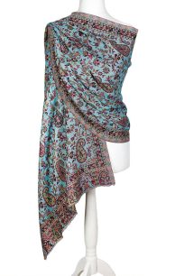 alt="Elegancki niebieskiszal wełniany 70x200 cm dla kobiet"
