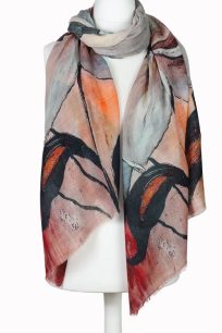 alt="Elegancki szal wełniany damski szary 70x200 miękki i elegancki do płaszcza"