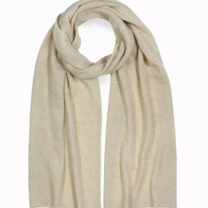 alt="Beżowy szalik kaszmirowy unisex 40x180 jednokolorowy zimowy delikatny"