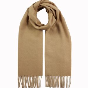 alt="Męski szalik kaszmirowy camel klasyczny gładki zimowy przyjemny w dotyku 30x180"
