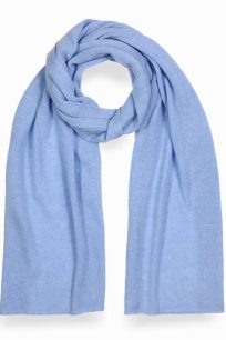 alt="Niebieski szalik kaszmirowy unisex 40x180 jednokolorowy zimowy puszysty"