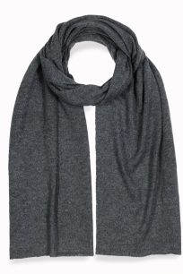 alt="Ciepły szary szalik kaszmirowy unisex 40x180 jednokolorowy zimowy delikatny"