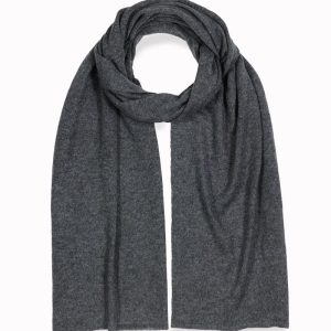alt="Ciepły szary szalik kaszmirowy unisex 40x180 jednokolorowy zimowy delikatny"