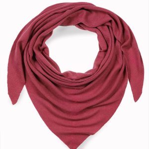 alt="Stylowa chusta kaszmirowa damska dusty pink 100% kaszmir, trójkątna 130x130x200, bez frędzli, na ramiona do płaszcza i sukienki"