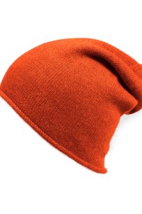 alt="czapka kaszmirowa damska pomarańczowa krasnal slouchy beanie ciepła zimowa"