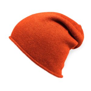alt="czapka kaszmirowa damska pomarańczowa krasnal slouchy beanie ciepła zimowa"