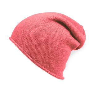alt="czapka kaszmirowa damska koralowa krasnal slouchy beanie ciepła zimowa"