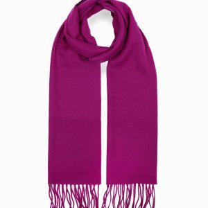 alt="Stylowy szalik kaszmirowy różowy damski klasyczny zimowy miękki w dotyku 30x170"