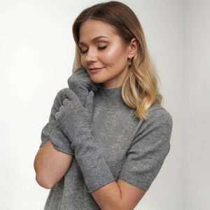 alt="Kaszmirowe rękawiczki długie ozdobne-delikatne i ciepłe do płaszcza"