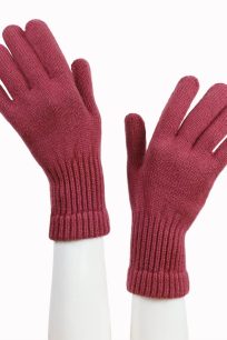 alt=" Stylowe rękawiczki pięciopalczaste damskie kaszmirowe w kolorze dusty pink, ciepłe i lekkie"