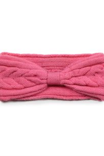 alt="Ciepła opaska kaszmirowa różowa jesienno-zimowa na głowę"