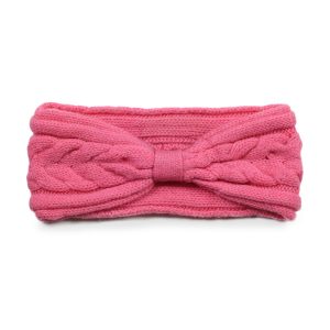 alt="Ciepła opaska kaszmirowa różowa jesienno-zimowa na głowę"