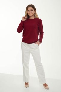 alt="Kaszmirowy sweter bordowy długi rękaw-stylowy i delikatny"