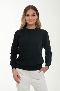 alt="Kaszmirowy sweter grafitowy długi rękaw-stylowy i delikatny"