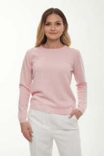 alt="Sweter kaszmirowy z długim rękawem różowy-stylowy i delikatny"