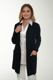 alt="Sweter kaszmirowy z kardigan czarny-stylowy i delikatny"