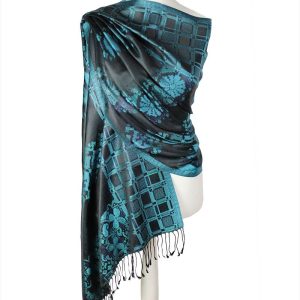 alt="Jedwabny szal z wzorem orientalnym 70x200"