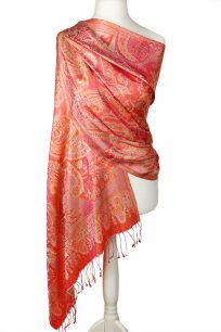 alt="Jedwabny szal z wzorem orientalnym 70x200"